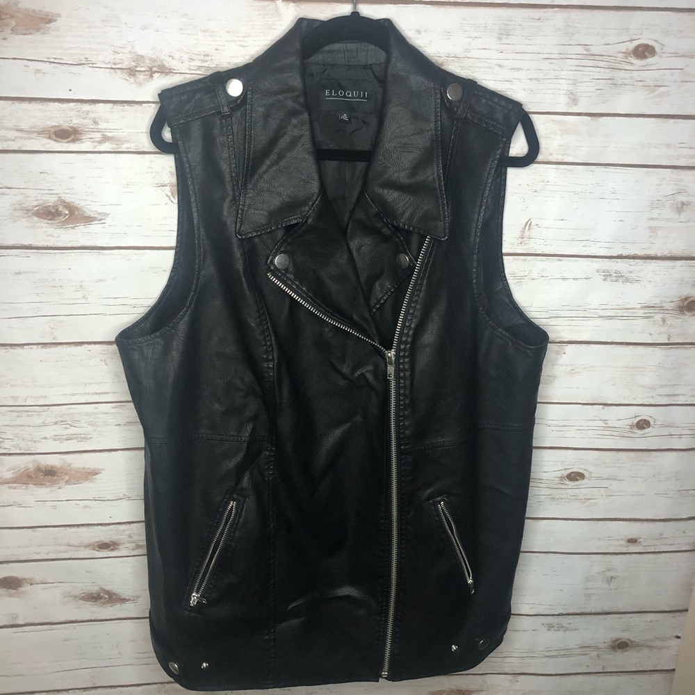 Eloquii Faux Leather Motorcycle Vest Size 18 New